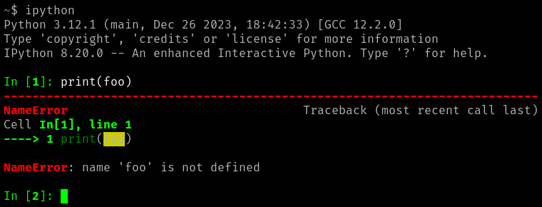 iPython - traceback